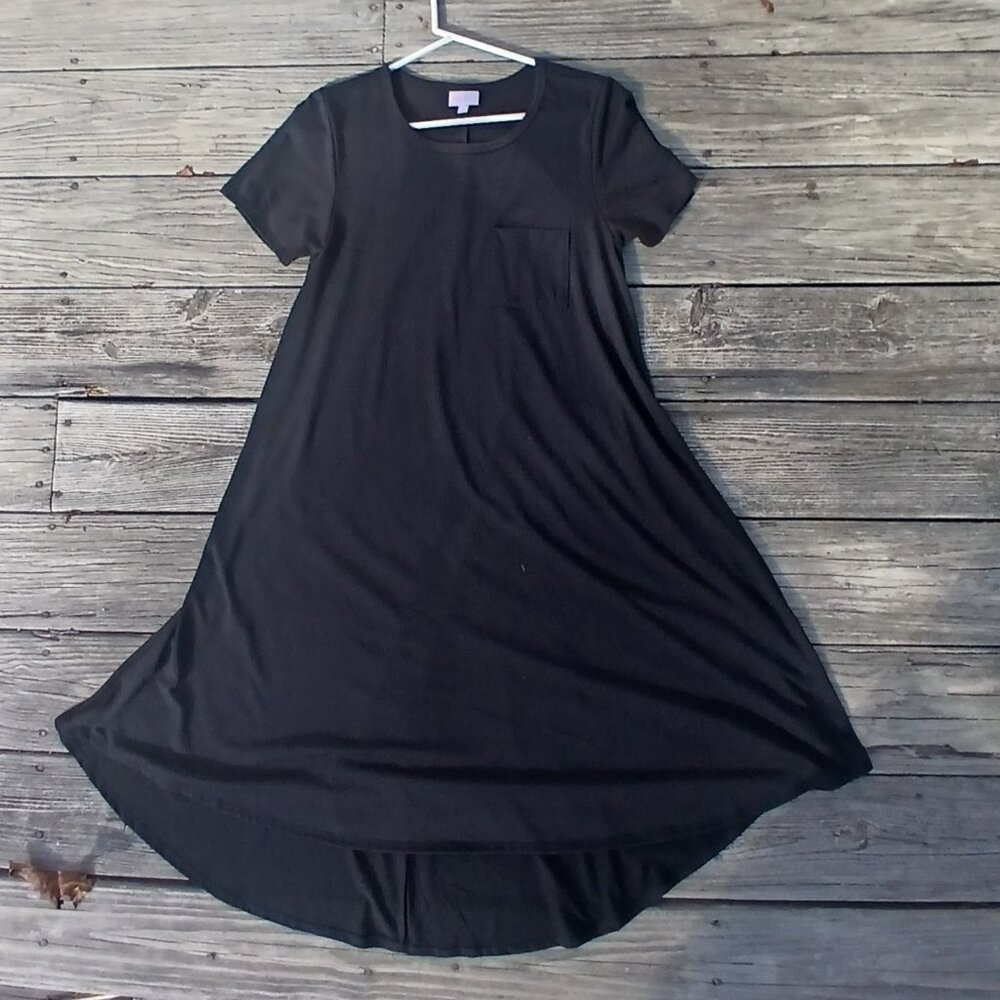Black Lularoe Carly High Low Breezy Swing Dress Size S Spring Summer LBD